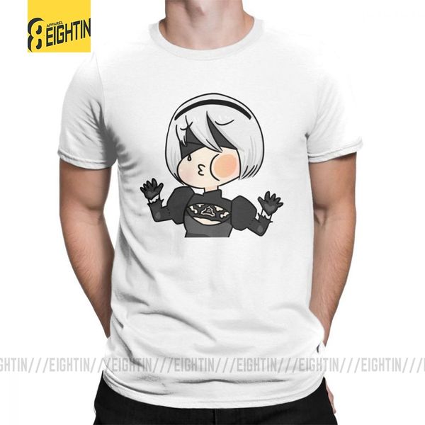 

nier automata 2b novelty t shirts man's short sleeve clothes summer tee shirt pure round collar t-shirts sport hooded sweatshirt hoodie