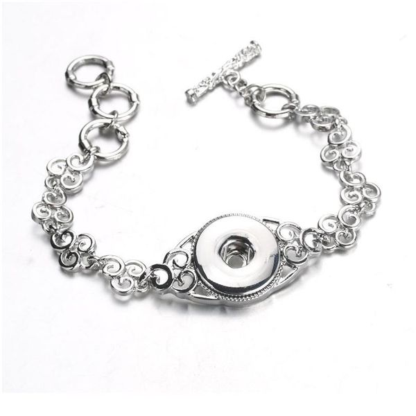 

fashion circle charms snap bracelet adjustable fit 18mm snap buttons snap jewelry bracelets for women jewelry w bbybag, Golden;silver