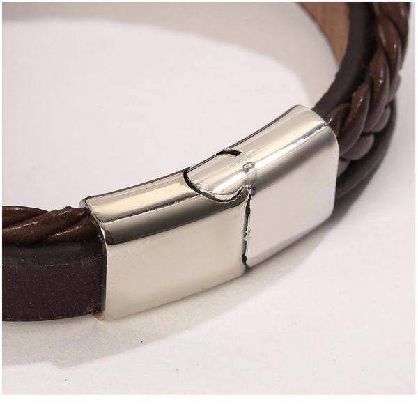 

junwei new fashion multi-layer rudder leather bracelet punk style magnetic buckle men's bracelet jewelry gifts qylxqa
