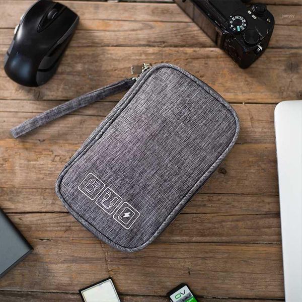 

gadget organizer usb cable storage bag travel digital electronic accessories pouch case usb charger power polyester fabric bag1