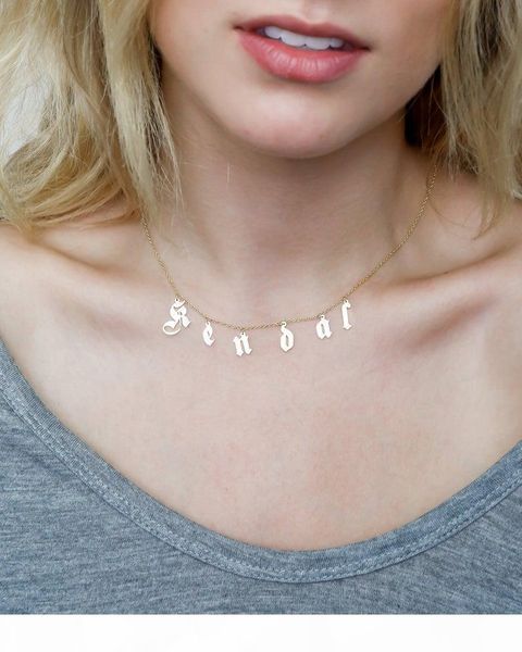 

initial necklace stainless steel english name necklace custom name jewelry personalized and custom gift bridesmaid gift, Silver