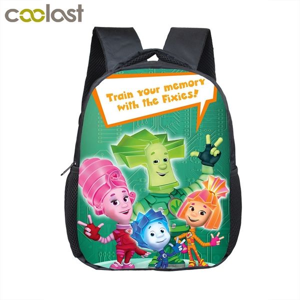 

funny russian cartoon the fixies for boys girls children school bags kids small shoulder bag kindergarten backpack y200328