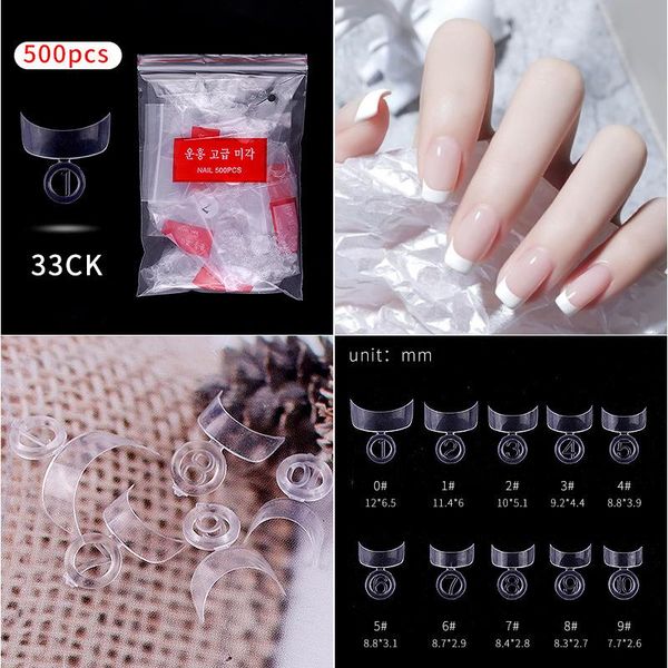 

500pcs/pack french half cover false nail art tips detachable artificial fake nail uv gel diy manicure salon tools na610, Red;gold