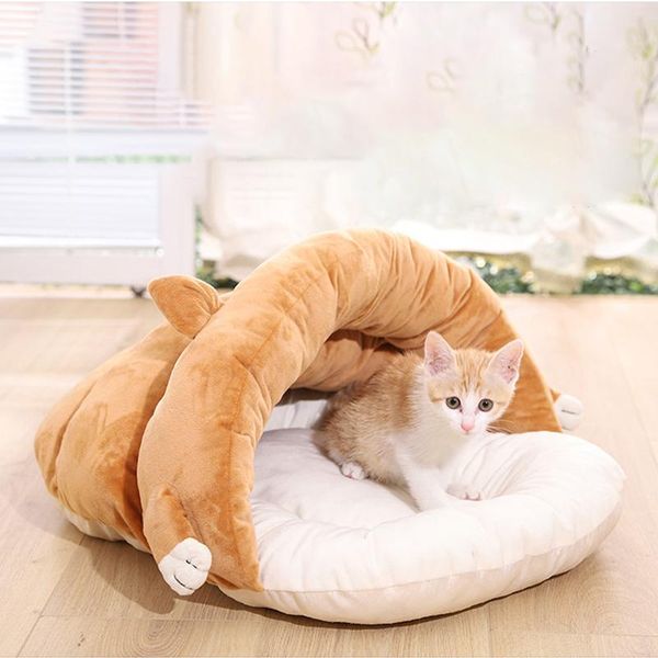 

cat beds & furniture plush kitten bed dual use pet small dog fluffy blankets winter warm sleeping soft mat puppy mattress