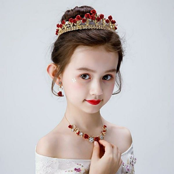 

new children's princess band girl's performance hair accessories diamond bridal crown student headdress, Silver