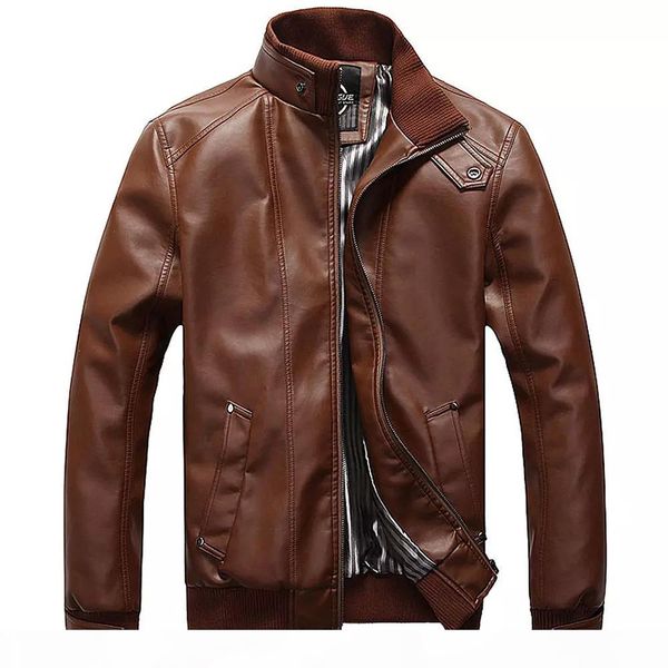 

2018 new mens jackets pu clothing locomotive men clothing coat men's leather jacket motorcycle overcoat for male chaqueta, Black;brown