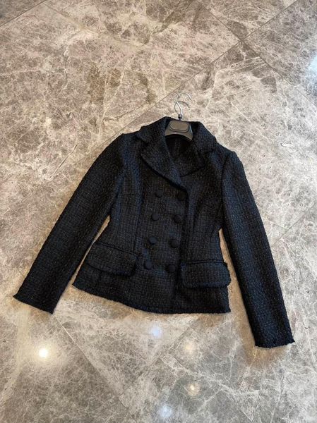 

2021 new ladies fashion long sleeve lapel solid color double breasted blazer 12241, White;black