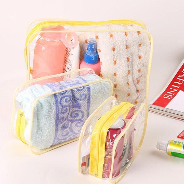 

multi-size transparent cosmetic storage bags travel towel makeup toiletry organizer for women pvc wash waterproof zipper pouch1
