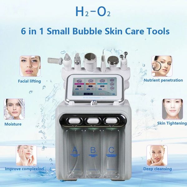 

us 6in1 hydra facial microdermabrasion ultrasonic oxygen spray deep cleansing skin care beauty machine spa salon use, Black;white