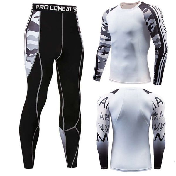 

sleeve long running sports men's tights fitness t-shirt quick drying elastic pro suit, Gray