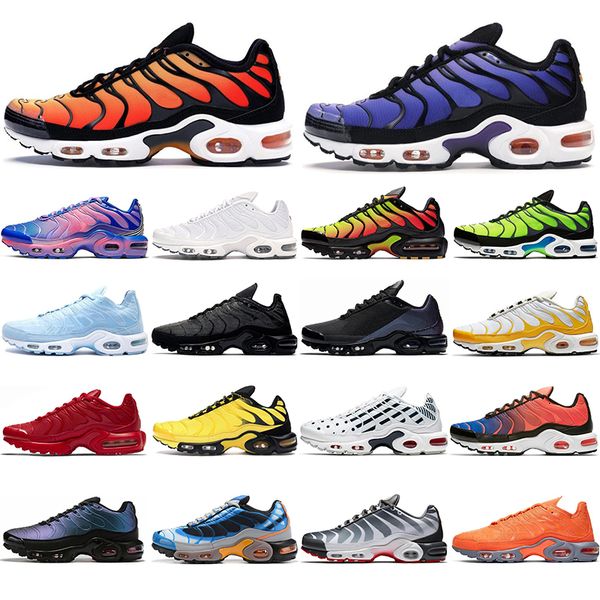 

2021 tn running shoes for men triple black white red total crimson psychic blue mens trainers runner sport sneakers plus size 40-45