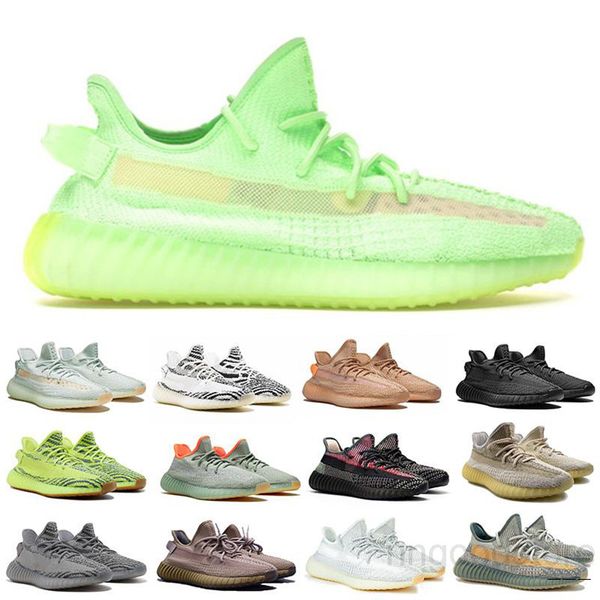 

2020 kanye west men women casual shoes zebra cinder tail light reflective abez linen mens trainers sneakers hj6n
