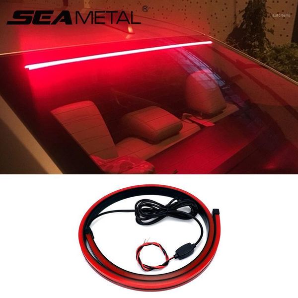 

12v 90cm universal car third brake light flexible led high additional slights auto rear tail warning light running functions1