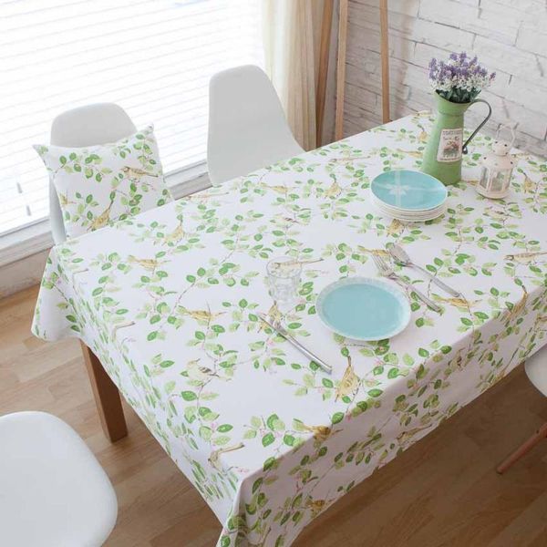 

bird flower table cloth cover adiabatic dustproof cotton tablecloths pgraphy cloth decor writing desk bedside table banquet