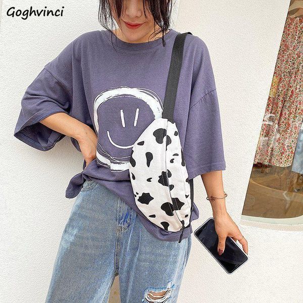 

waist bags fanny pack fashionable milk cow pattern vintage women handbags ladies girls canvas fashion harajuku casual simple 1
