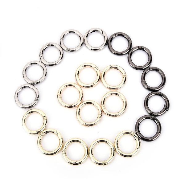 

50pcs zinc alloy circle round carabiner camping spring snap clip outdoor bags hooking keychain climbing water cup link qylzza