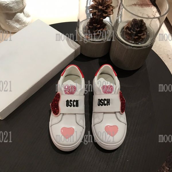 

22ss brand designers spring leather sneakers shoes new kids sports pink sneaker running shoes retro girls sport velcro canvas shoe seiko emb, Black;red