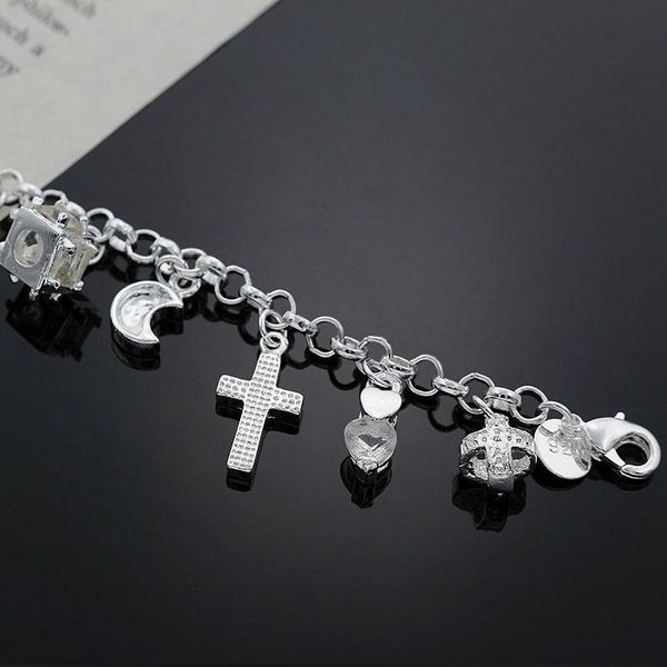 

beautiful charm pendant women lady wedding party silver bracelets new fashion jewelry christmas gifts h144 h bbylth, Black