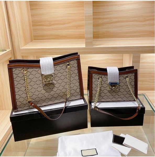 

designer bag women's padlock medium shoulder bag canvas real leather handbags with key women crossbody bags big space 5 colors with box