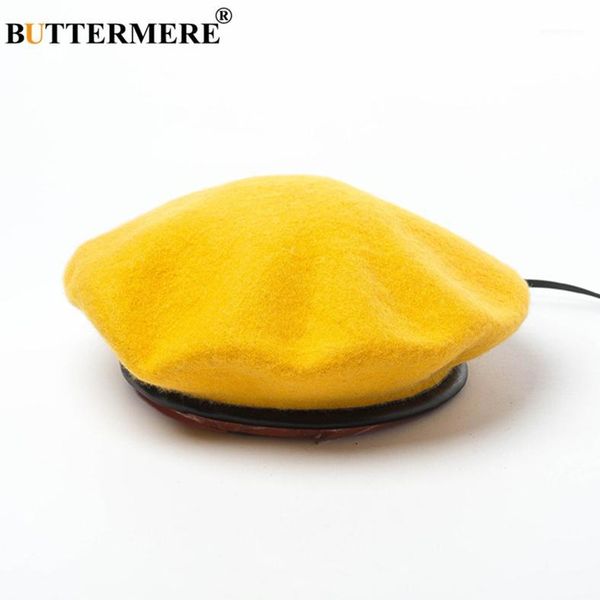 

buttermere french beret women autumn winter wool leather female japanese beret vintage blue yellow purple green womens felt cap1, Blue;gray