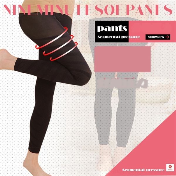 

hikj5 spring and autumnsleep spring and autumn leggingsmedical leggings spiral pants shaping pants body pressure slimming japanese leggings, Black