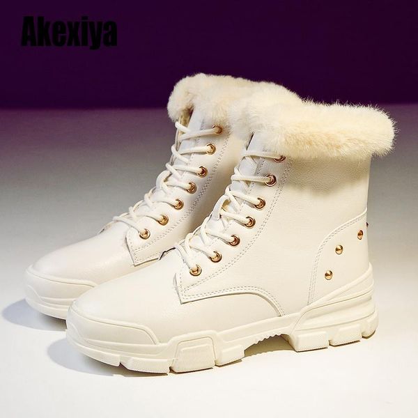 

мода кожа меха подкладка женщин повседневная короткие лодыжки ботинки зимние женские узелок снег boots обувь черный белый u357, Black