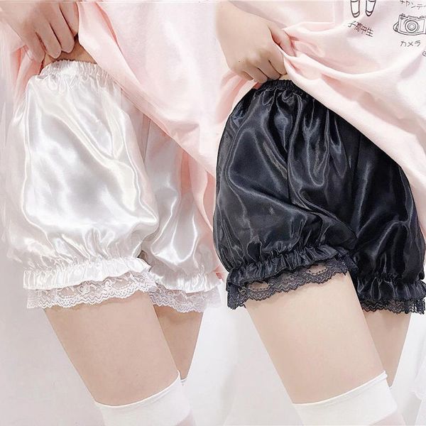 

2020 summer lace lolita women bubble bloomer under shorts cosplay elastic lantern shorts black white girl safty shorts wholesale, White;black