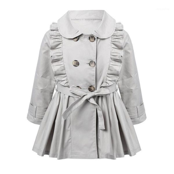 

coat oyolan british style spring autumn girls jacket children's clothing girl trench coats kids windbreaker outerwear1, Blue;gray