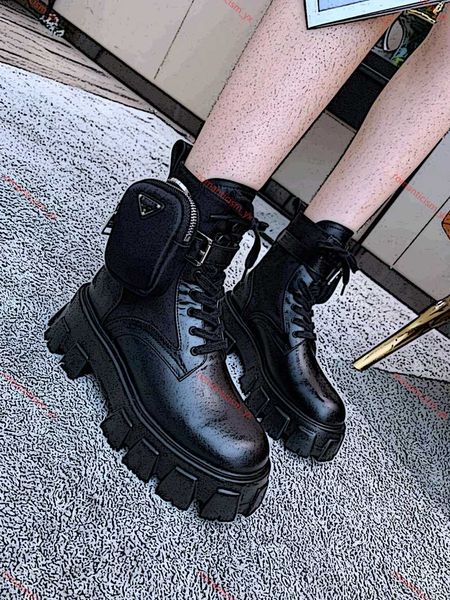 

матовый rois из кожи и нейлона сапоги мартин обувь лодыжки армейские ботинки для женщин ремень со съемной нейлоновый мешок 55 мм из резины, Black