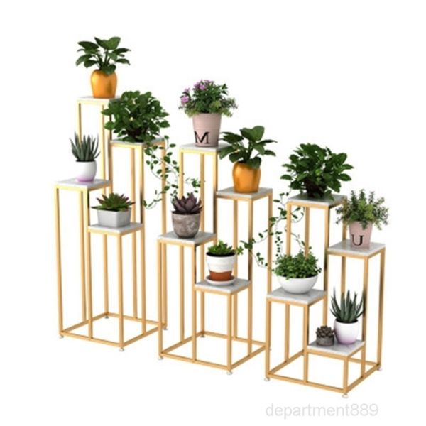 

4-tire metal nordic iron plant gold black shop plants stand wedding flower decoration