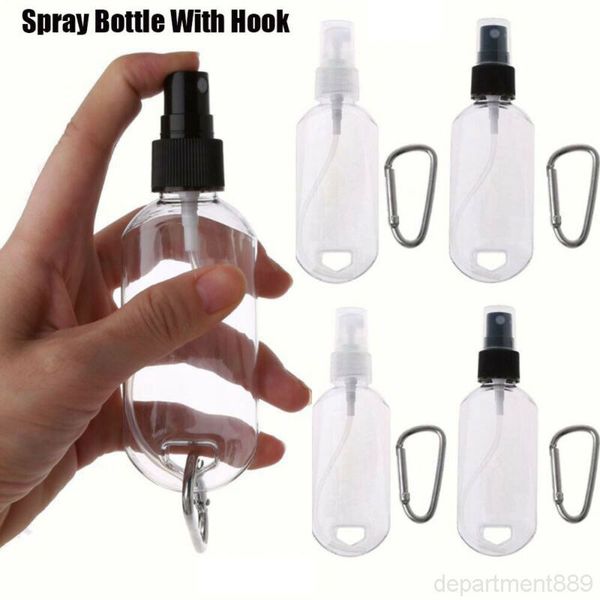 

a-30ml 50ml empty portable plastic bottles reusable soap toiletries container with keychain hook spray travel bottle owf1465