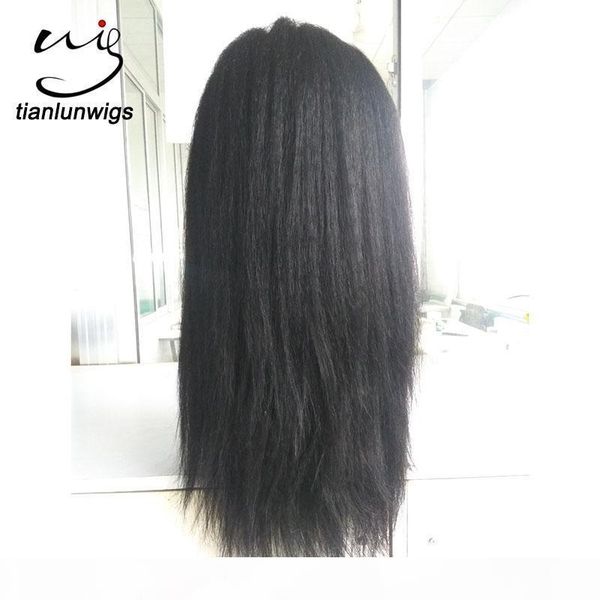 

in stock unprocessed yaki straight lace front wigs full lace human hair wig virgin brazilian hair with baby hair, Black;brown