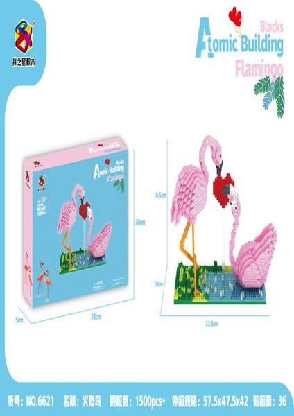 

2019 new arrive diamond small particles building blocks assembling children creative toys 6621 flamingo for children gifts yxlwmr