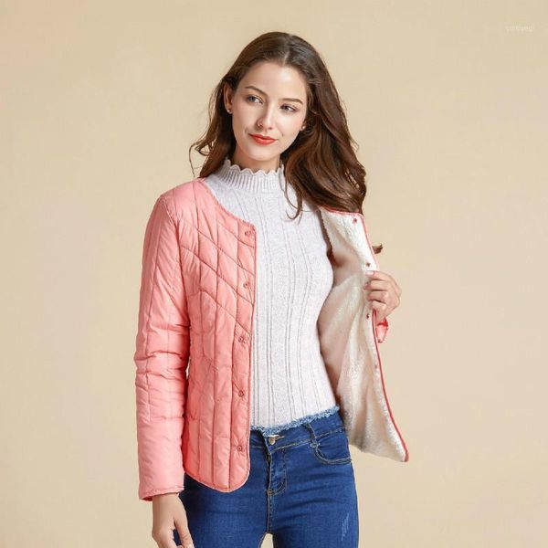

round neck long sleeve down jacket women fashion thin warm multicolor coat femme autumn winter 2021 new outwear lingge design1, Black;brown