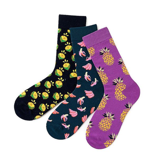 

socks & hosiery autumn winter women happy funny cute sock fruits banana japanese harajuku pattern christmas gift women's pairs, Black;white