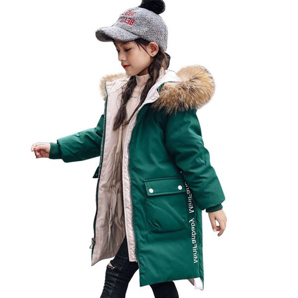 

china factory seller toddler girl down coat racoon fur winter jacket for children