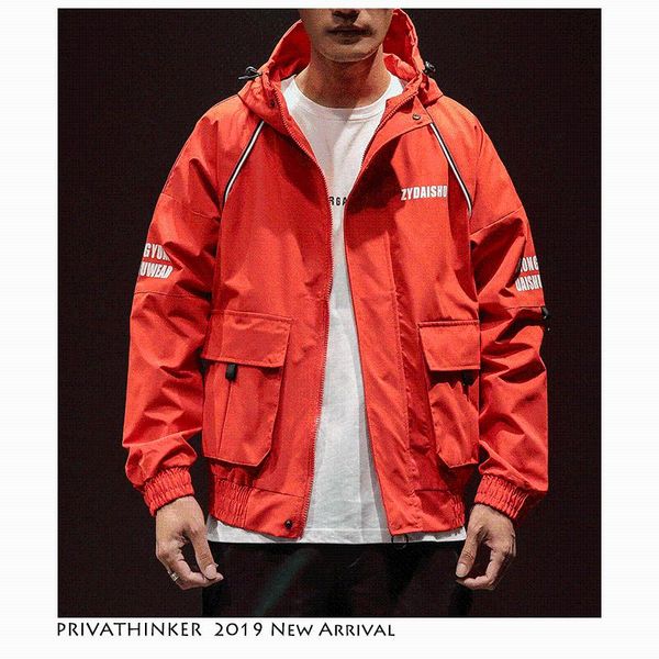 

men streetwear bomber jacket 2021 mens hip hop windbreaker hooded jacket male harajuku fashions red jackets coats, Black;brown