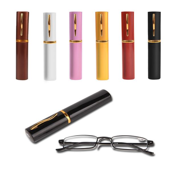 

resin 1pc reading stainless steel frame glasses 1.00-4.00 with tube case -y107