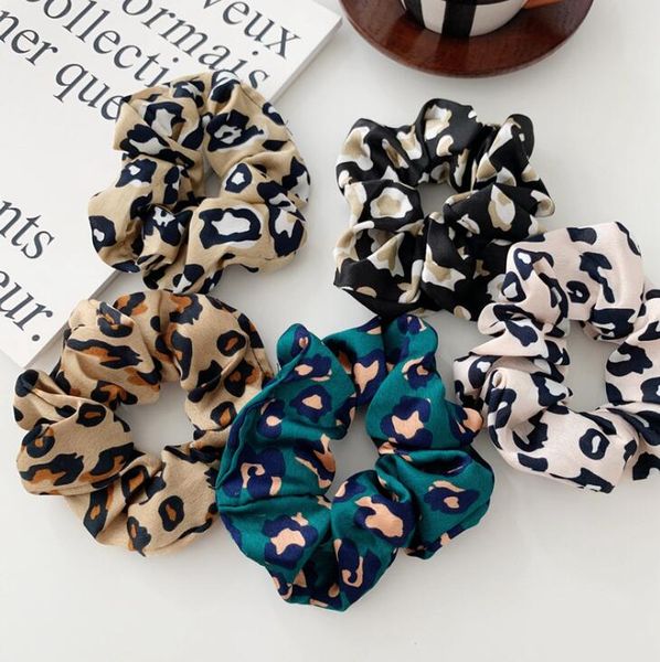 

fashion women leopard hair bands elastics bands cute animal pattern hair scrunchies girl's tie accessories ponytail holder