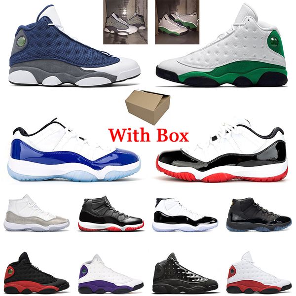

with box 13 men basketball shoes 13s hyper royal 2020 lucky green bred 11 concord gamma blue 11s mens trainers sports sneakers 36-47