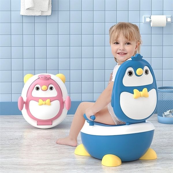 

lovely baby boy children's pot cute penguin ajustable height baby potty training seat portable toilet for babies girls infantil 201117