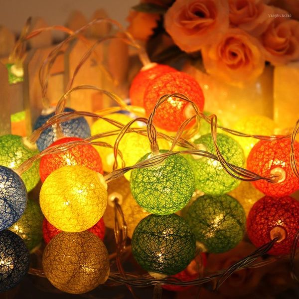 

christmas decorations 2.3m 20 leds cotton balls string lights xmas lovers wedding party bedroom fairy lamp supplies wholesale t21