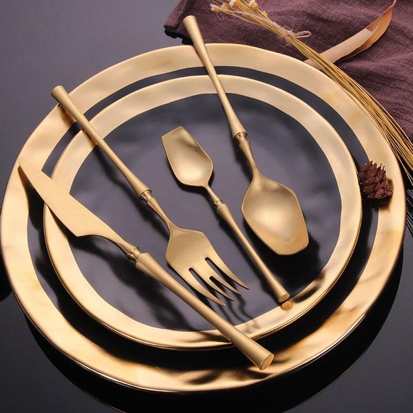 

cutlery set mirror gold cutlery set stainless steel dinnerwar steel gold forks spoons knives steel cutlery set silverware h bbyvis