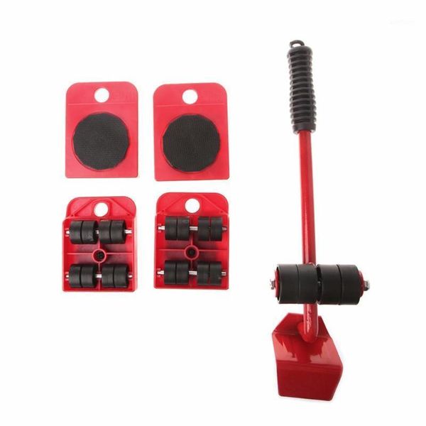 

5 pcs heavy stuffs moving tool furniture mover tool set furniture transport lifter 4 wheeled mover roller+1 wheel bar hand1