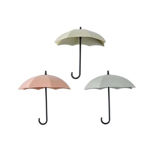 

3pcs umbrella shaped key clothes hanger rack home decorative holder wall hooks for kitchen bathroom accessories wmtlsw