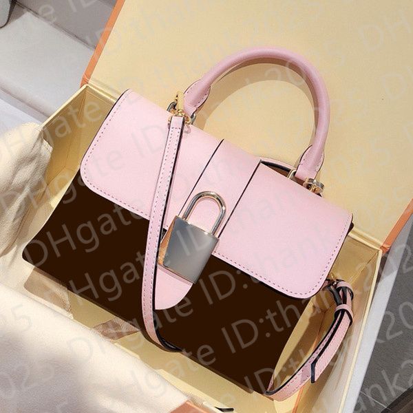

new fashion classic luxury genuine leather lady handbags fair lady style with special big lock shoulder bags mini bag 5colors