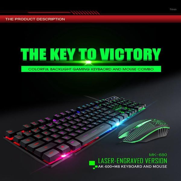 

keyboard mouse combos gaming and wired with backlight gamer kit set for pc lap