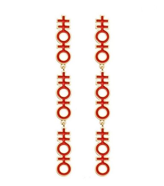 

dangle & chandelier hi word blessing red lucky chinese style year festive earring text hollow retro earrings female wedding, Silver