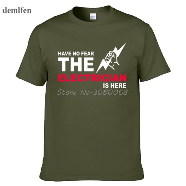 

нового have no fear электрика is here мода короткий рукав электромонтер прохладного тис спорт толстовка с капюшоном hoodie мужчин футболки