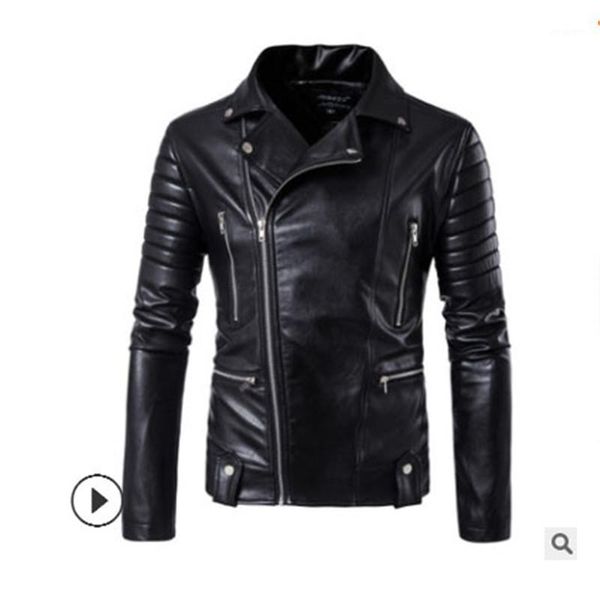 

new fashion men's motorcycle large size leather jacket multi-zip leather jacket motorcycle riding street bike riding jk1